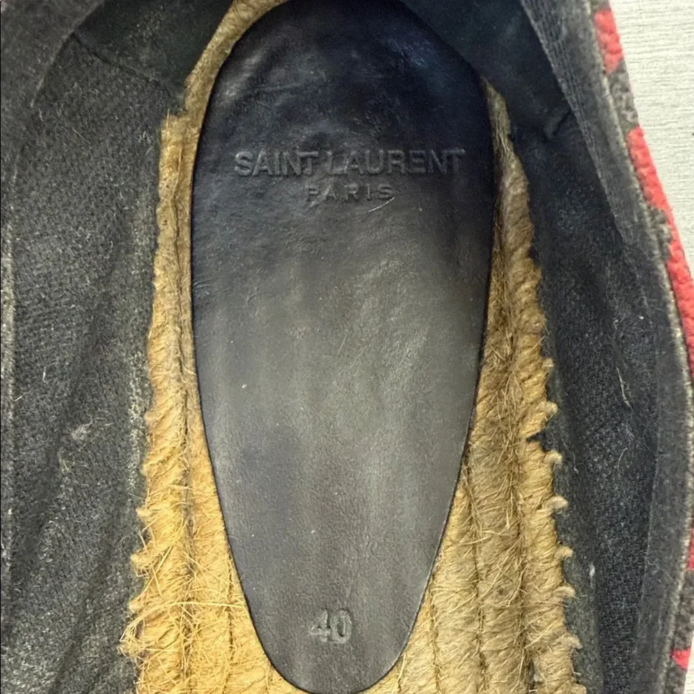 Saint Laurent Red and Black Espadrilles